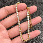 Sparkling Inlay CZ 18K Golden S.Steel Chain Bracelet