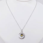 Fantastical Crystal Star Moon Pendant Necklace - MS