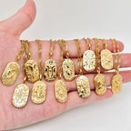 Zodiac Design 18K Gold Plated 12 Constellation Necklace -FGS