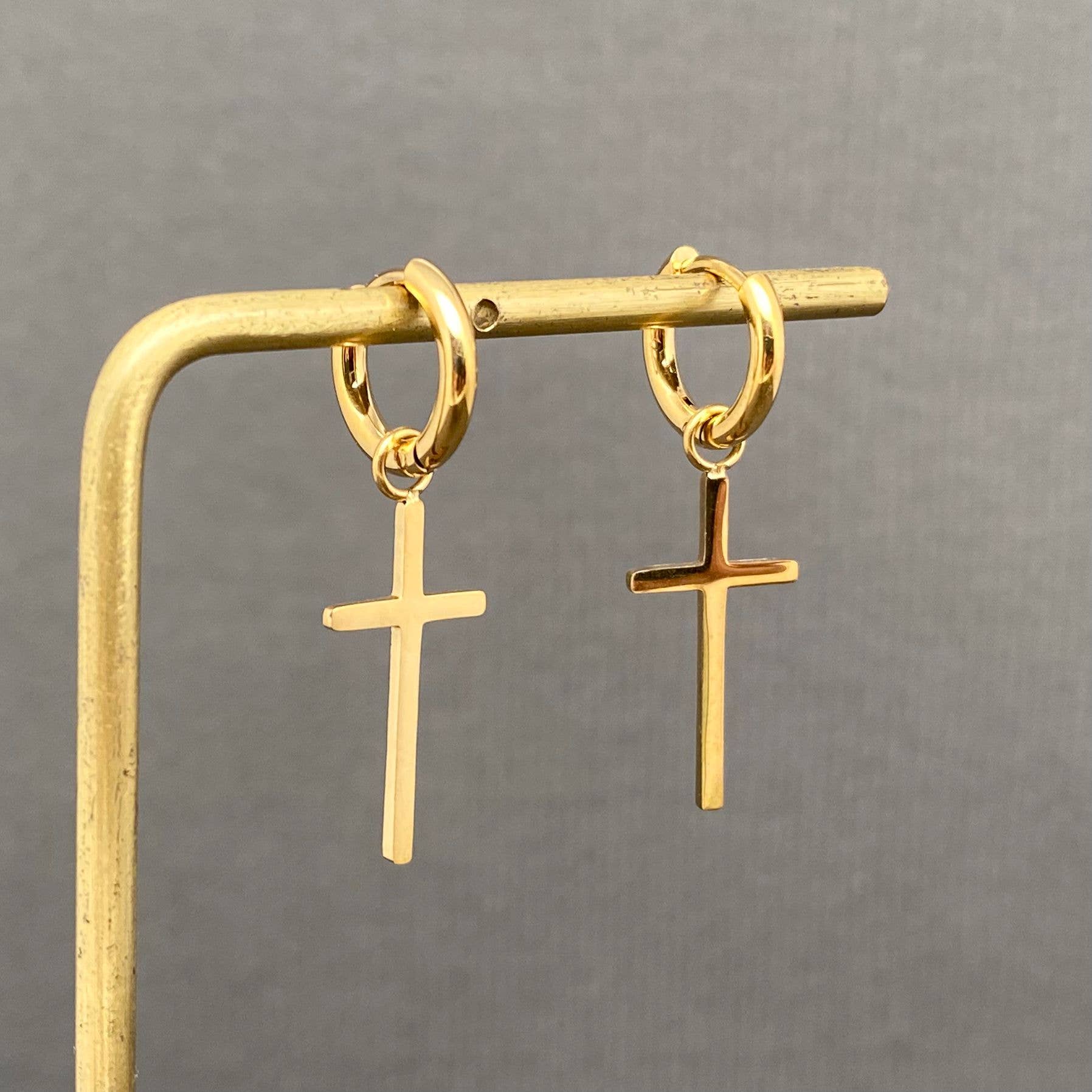 18K Gold Plated S.Steel Huggie Earrings - FGS
