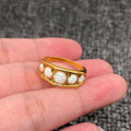 5 Opal 18K Gold Plated Stainless Steel Ring - FGS