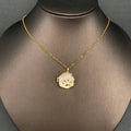 Shell Inlaid Cat's Paw Style Locket Charm Necklace