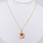 Fantastical Crystal Star Moon Pendant Necklace - MS