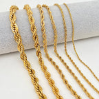 Twists Shape 18K Gold-plated Stainless Steel Chain - MJ/FGS