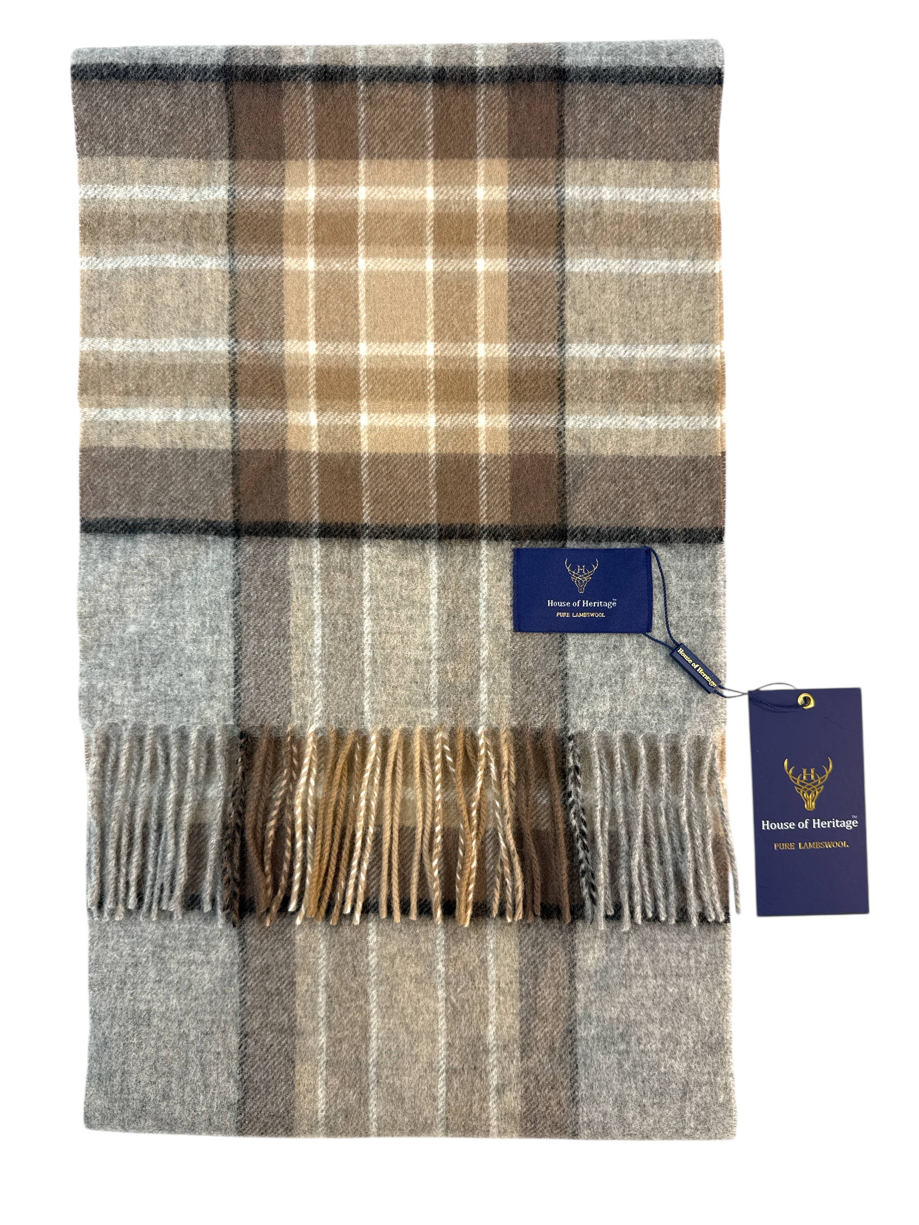 MacKellar Clan Natural Tartan - 100% Lambswool Scarf