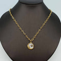 Sun Moon Round Stainless Steel Pendant Necklace - FGS/MS