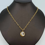 Sun Moon Round Stainless Steel Pendant Necklace - FGS/MS