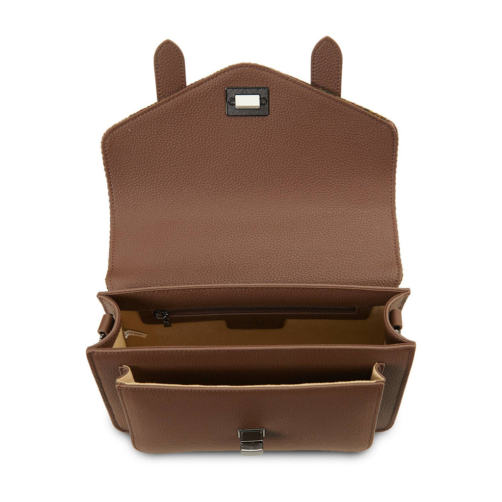 The Leather Medium Satchel - Islander Check