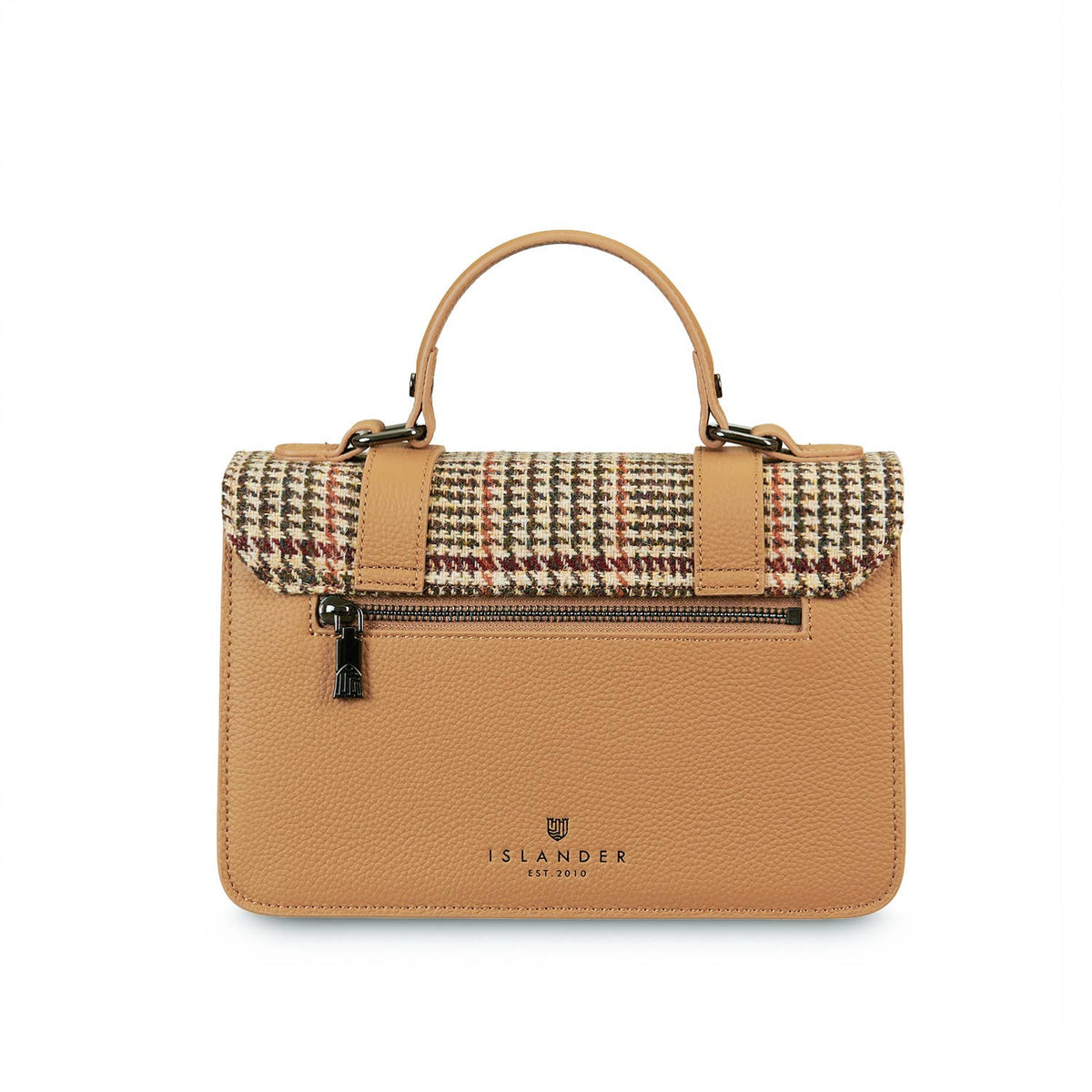 The Leather Medium Satchel - Islander Check