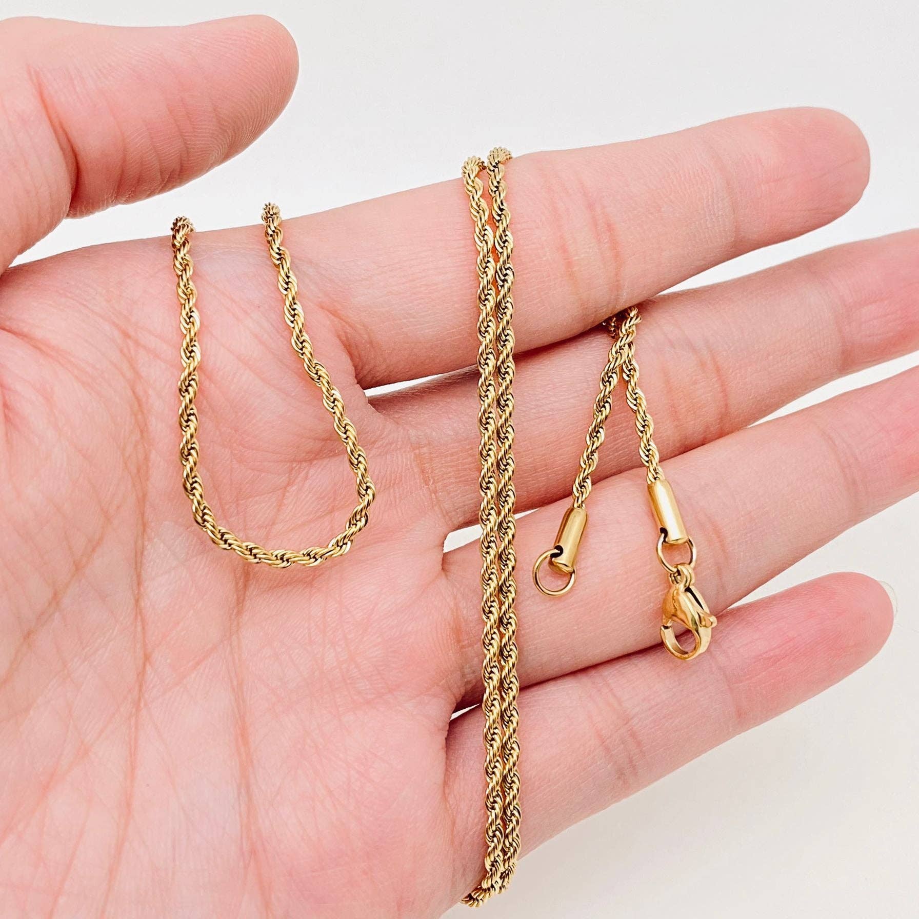 Twists Shape 18K Gold-plated Stainless Steel Chain - MJ/FGS