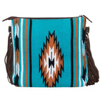 Turq Saddle Blanket Medium Bag with Tooled Leather - TSB13A
