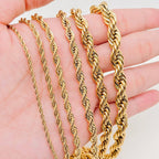 Twists Shape 18K Gold-plated Stainless Steel Chain - MJ/FGS