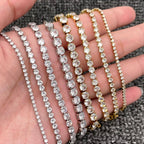 Sparkling Inlay CZ 18K Golden S.Steel Chain Bracelet