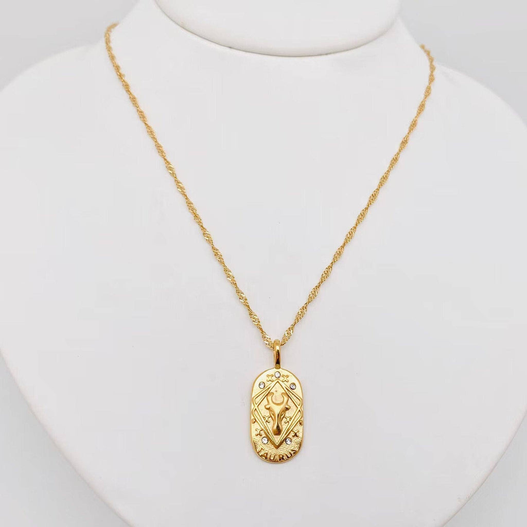 Zodiac Design 18K Gold Plated 12 Constellation Necklace -FGS