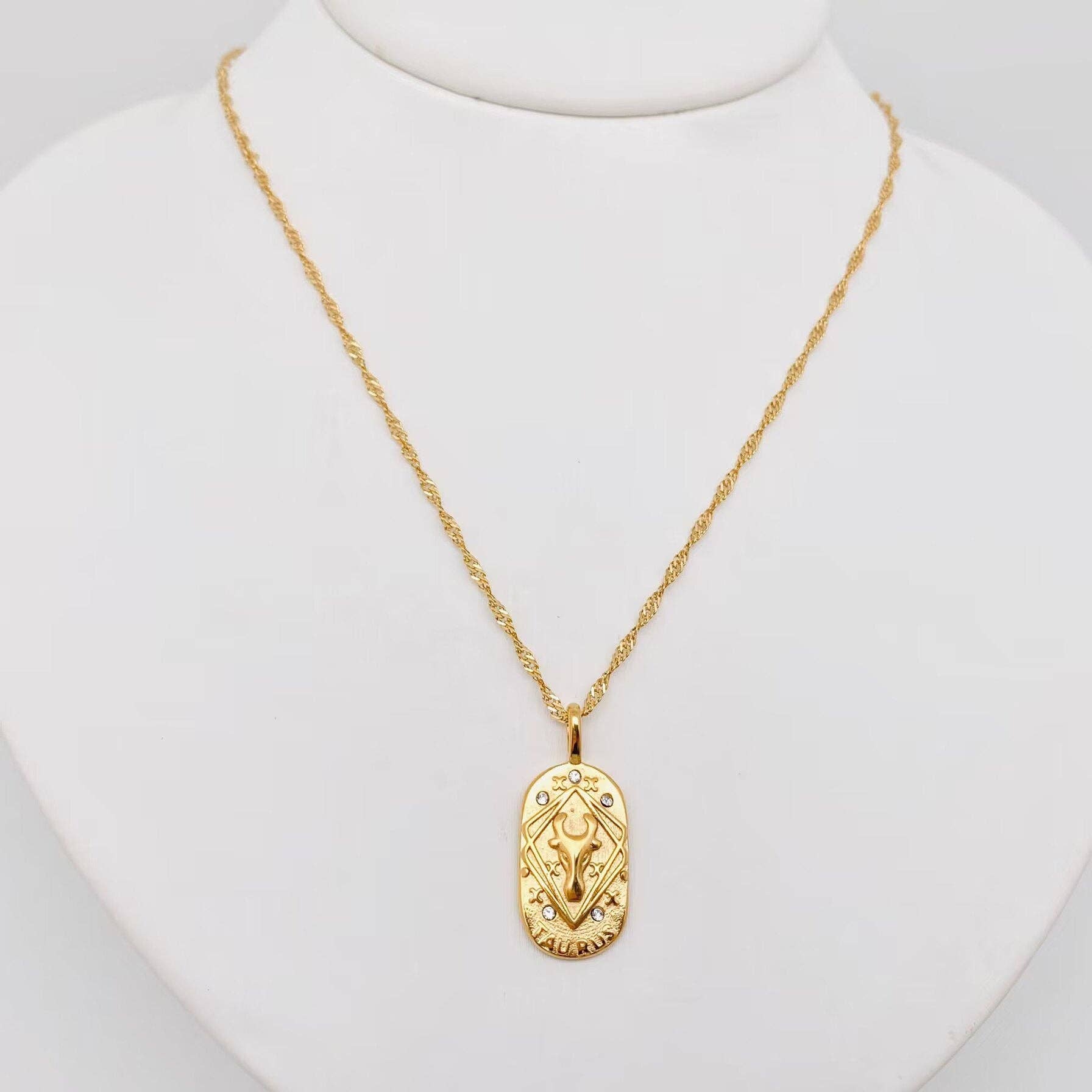 Zodiac Design 18K Gold Plated 12 Constellation Necklace -FGS