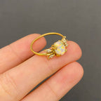 Lucky Opal Cubic Zirconia 18K Golden S.Steel Ring - FGS