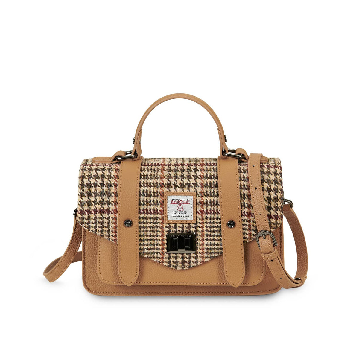 The Leather Medium Satchel - Islander Check