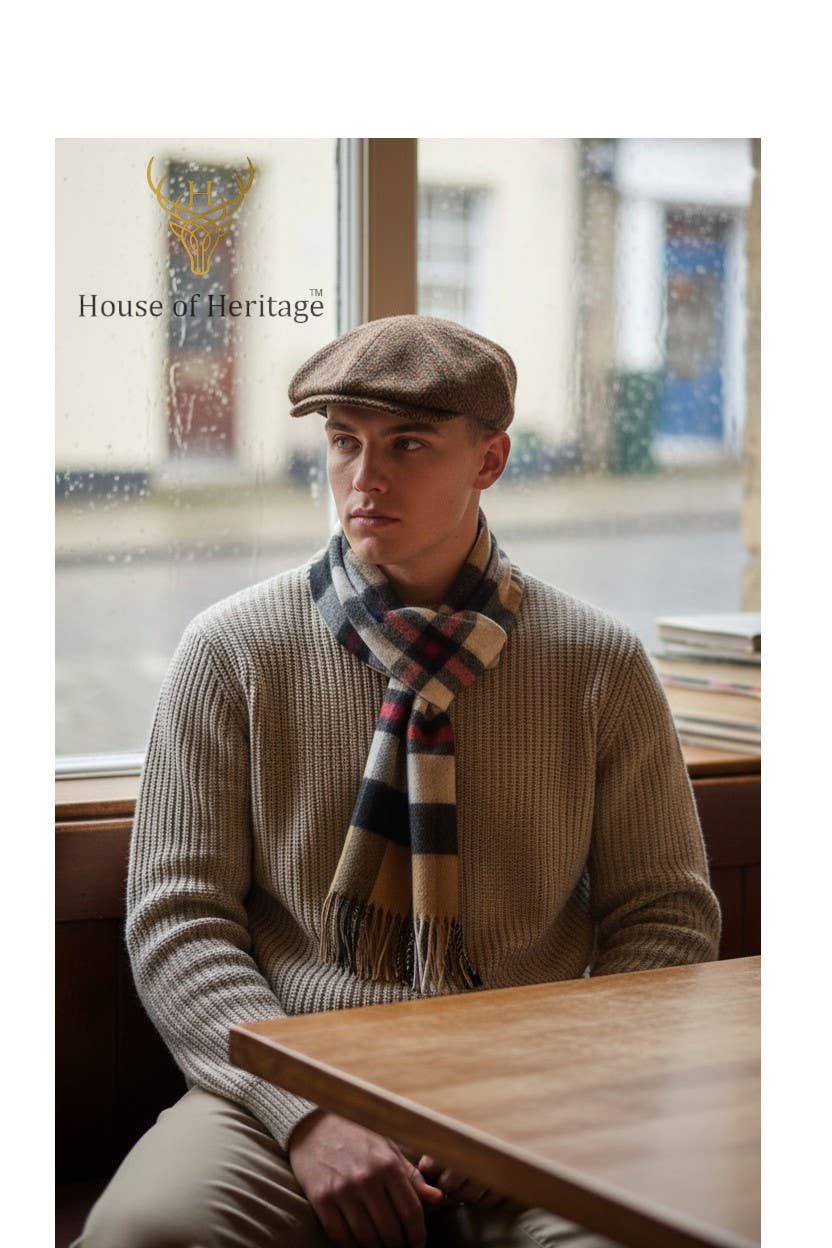 Thompson Clan Exploded Camel Tartan - 100% Lambswool Scarf