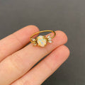 Lucky Opal Cubic Zirconia 18K Golden S.Steel Ring - FGS