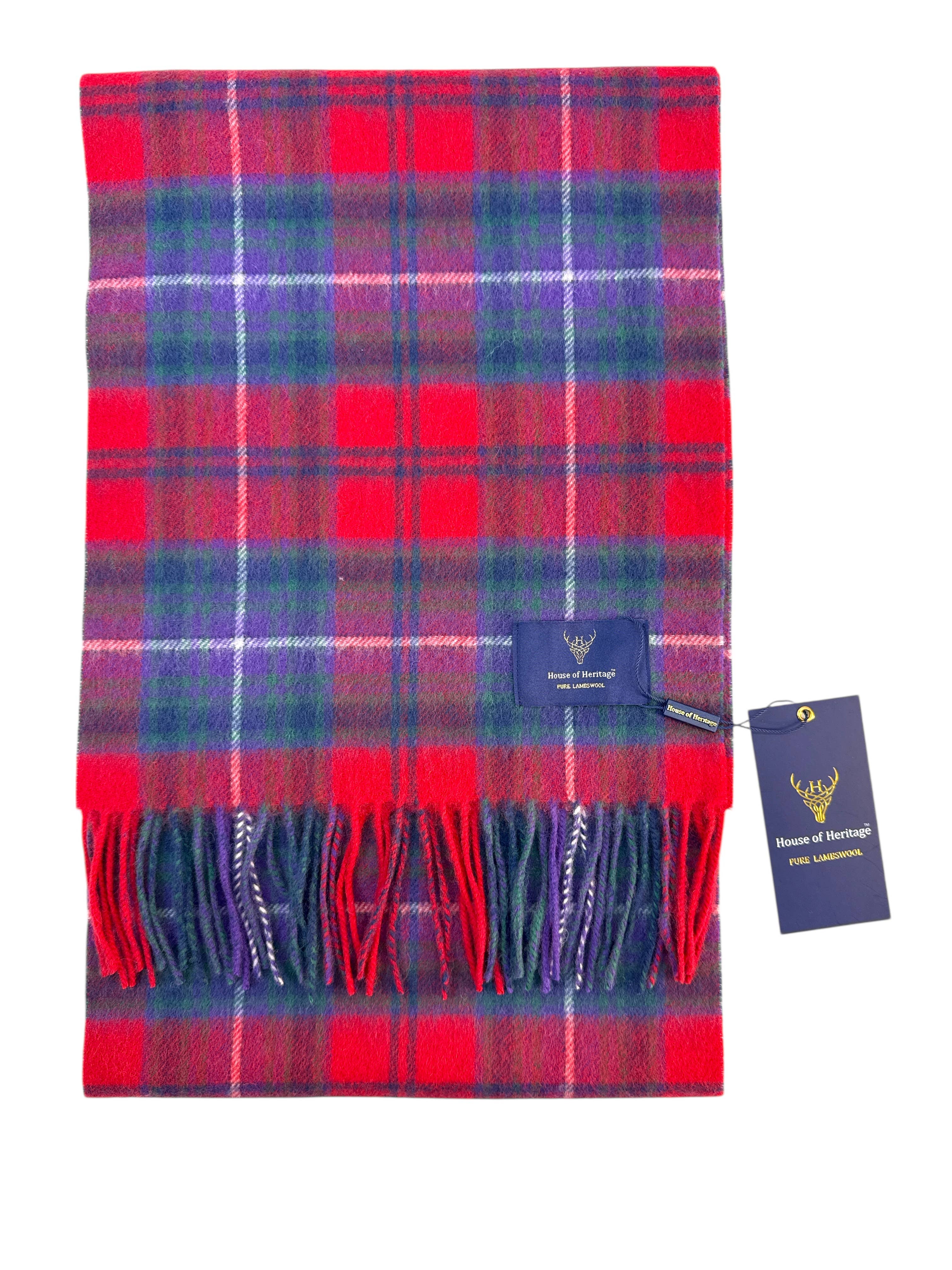 Lindsay Clan Tartan - 100% Lambswool Scarf