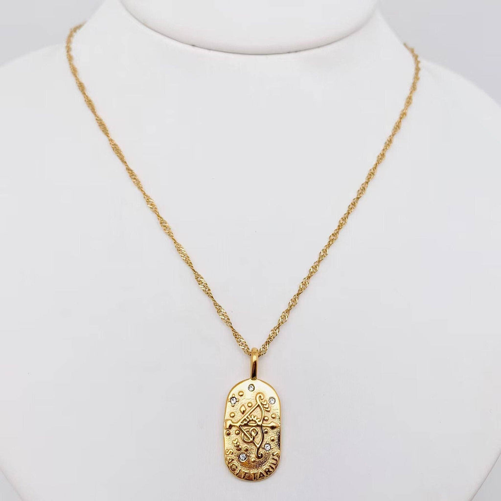 Zodiac Design 18K Gold Plated 12 Constellation Necklace -FGS