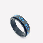 Luminous Stainless Steel Star Moon Rotatable Ring - MS