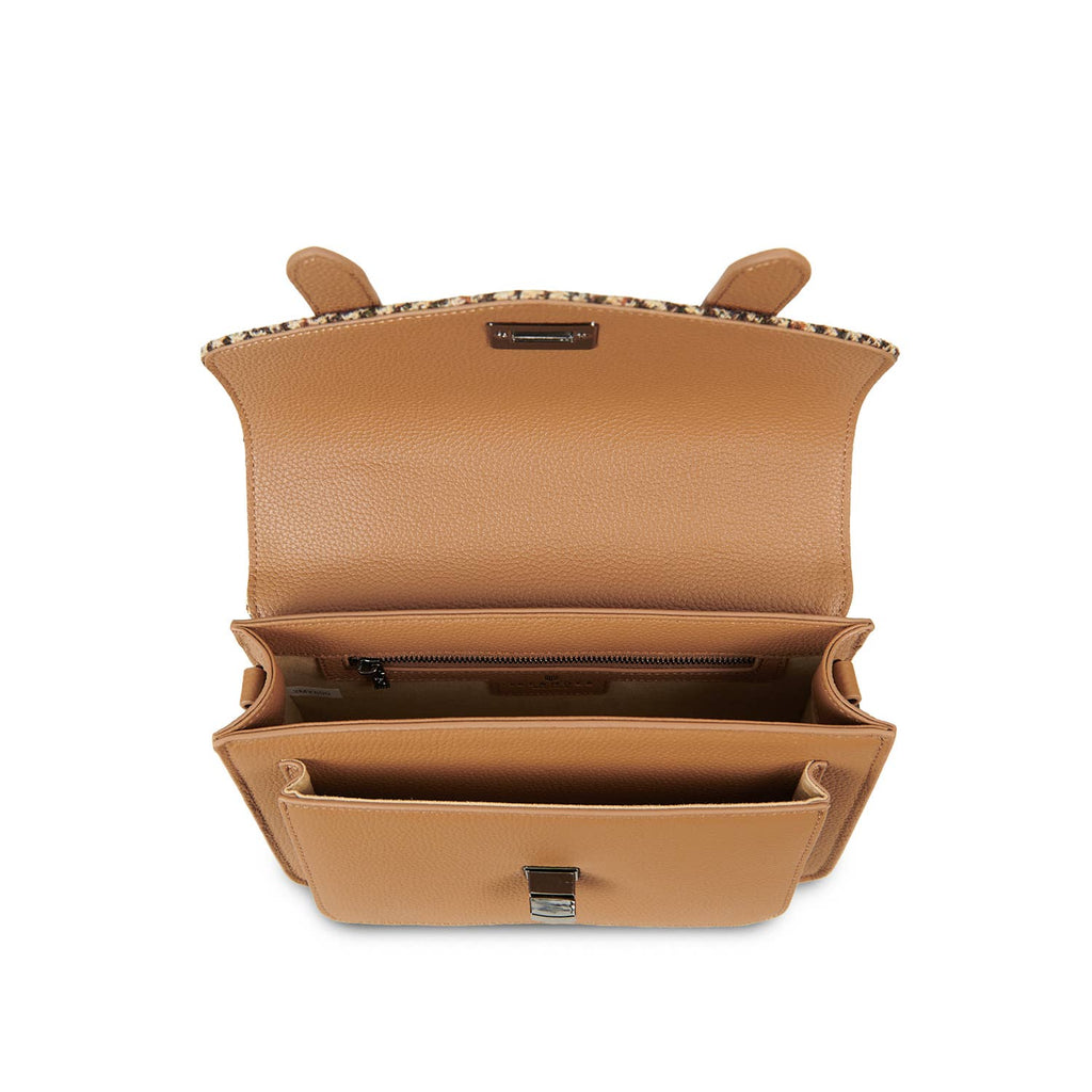 The Leather Medium Satchel - Islander Check