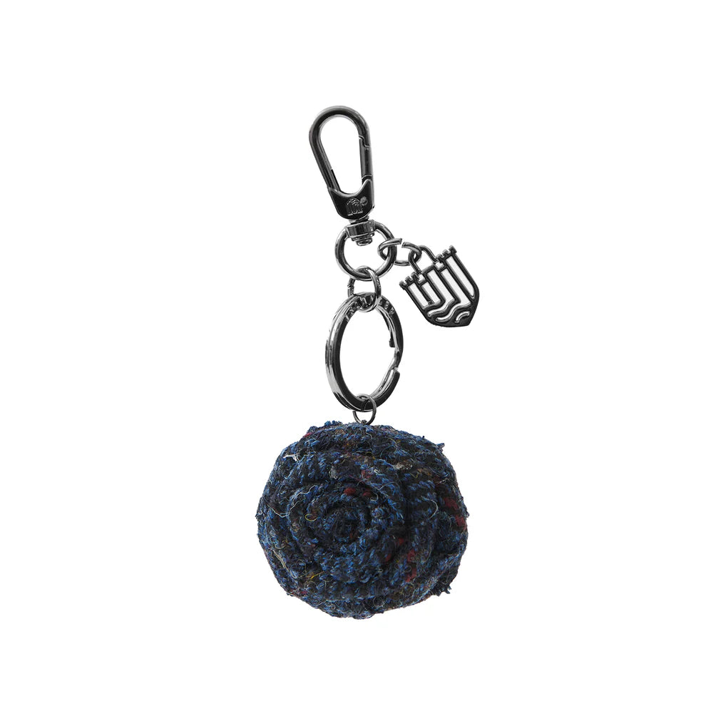 Islander floral rose keyring in Navy Overcheck