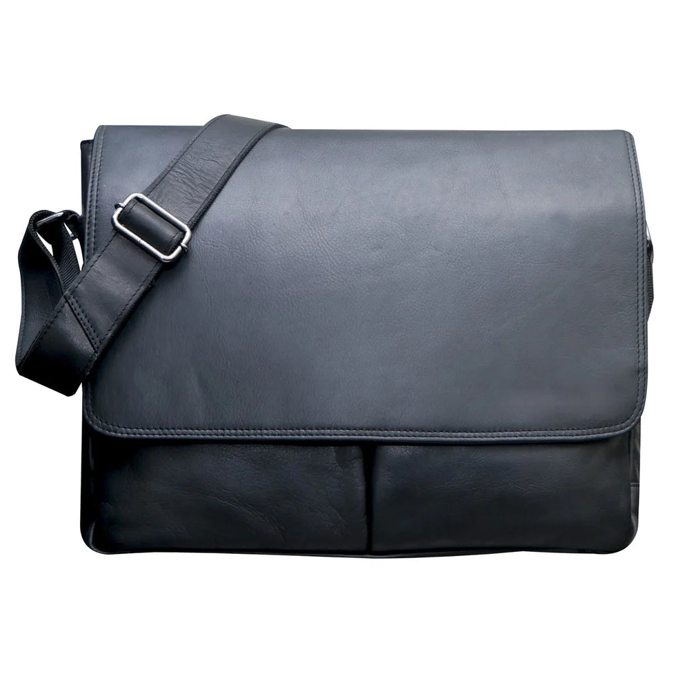 Laptop Shoulder Bag - Black by Cenzoni Fashions
