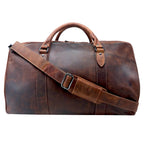 Large Leather Duffle Bag - Brown by Cenzoni Fashions