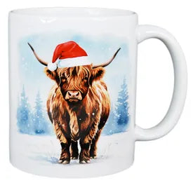 Christmas Highland Cow Mug