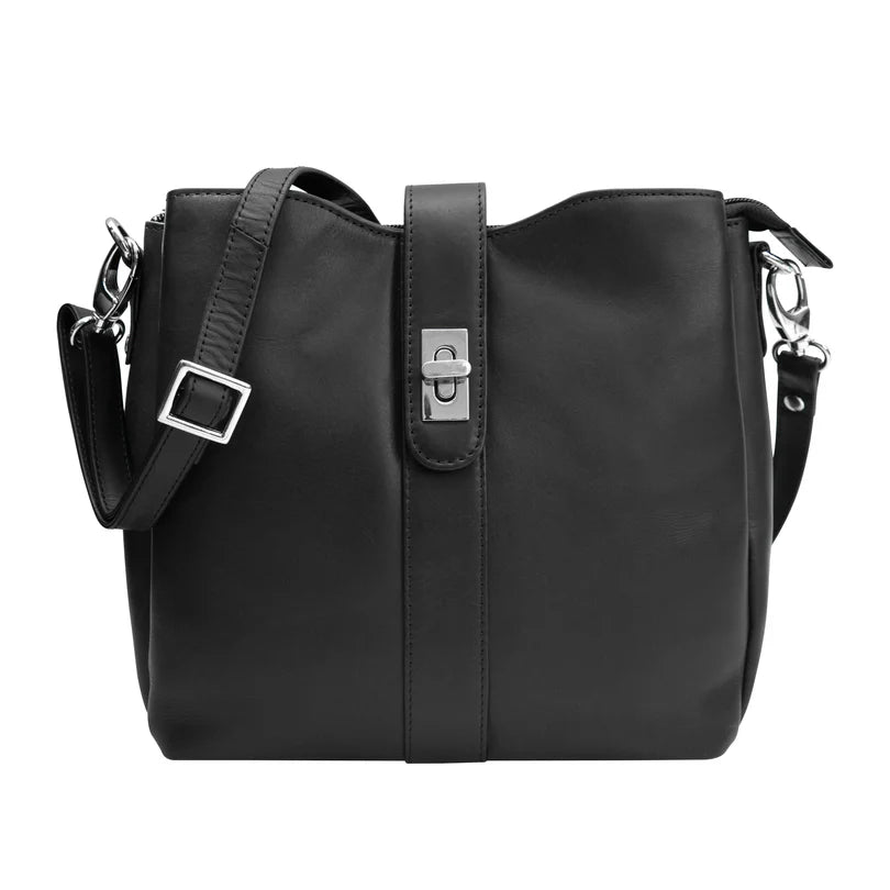 Leather Shoulder Bag - Black