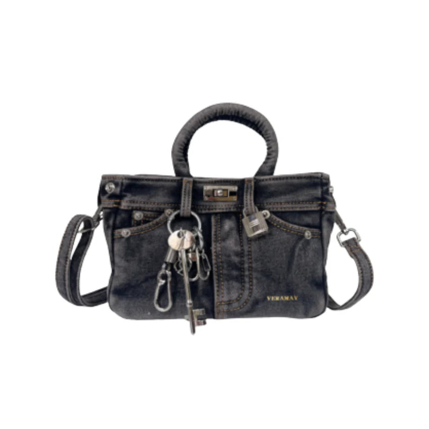 Vera May Sparks Leather Handbag vegan handbag by Vera May in Black