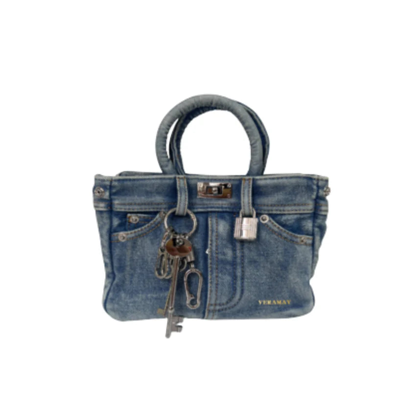 Vera May Sparks Leather Handbag vegan handbag by Vera May in Blue