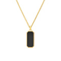 Men's gold necklace with onyx pendant