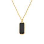 Men's gold necklace with onyx pendant