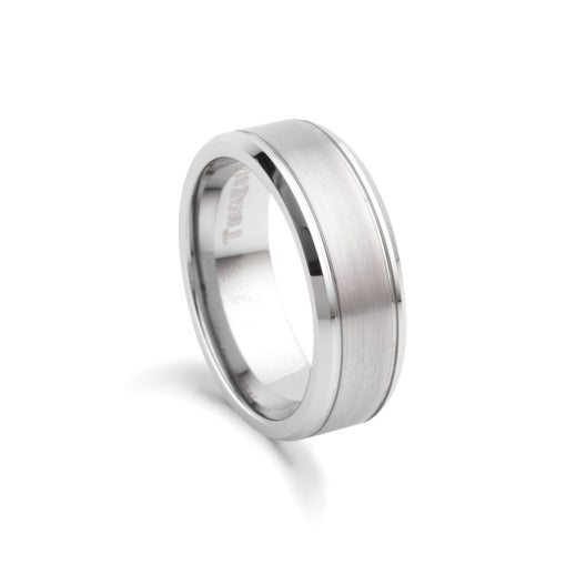 Blaze Infinity tungsten men’s matte and polished wide ring by DPI