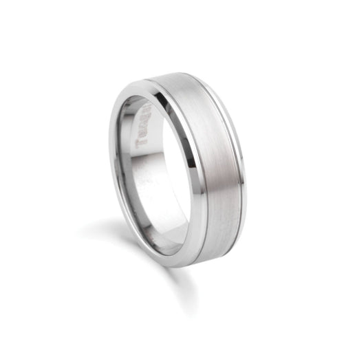 Blaze Infinity tungsten men’s matte and polished wide ring by DPI