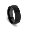 Men's Blaze tungsten hammer set black IP plated ring by DPI