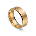 Blaze Infinity tungsten men’s brushed IP gold ring with polished edges by DPI