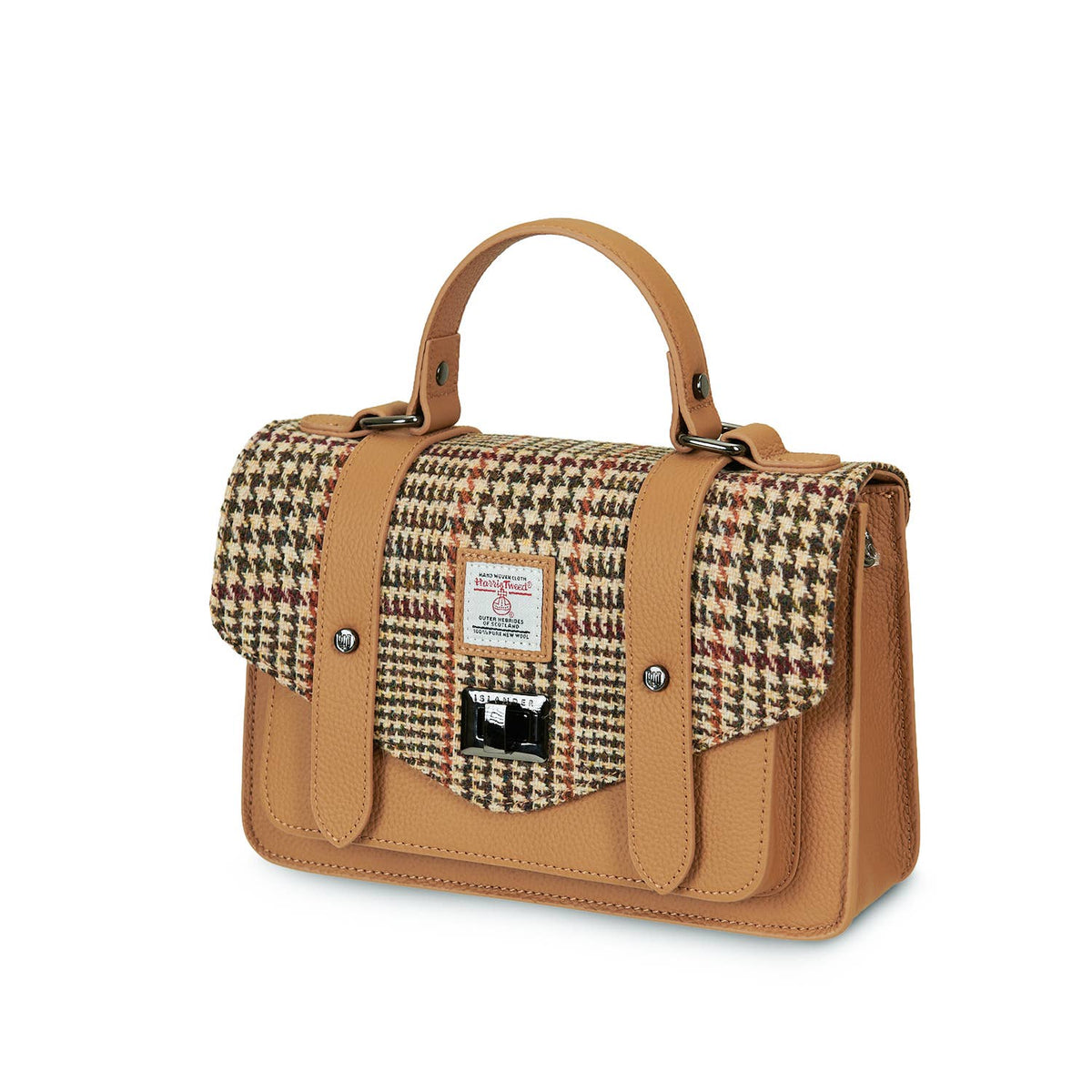 The Leather Medium Satchel - Islander Check