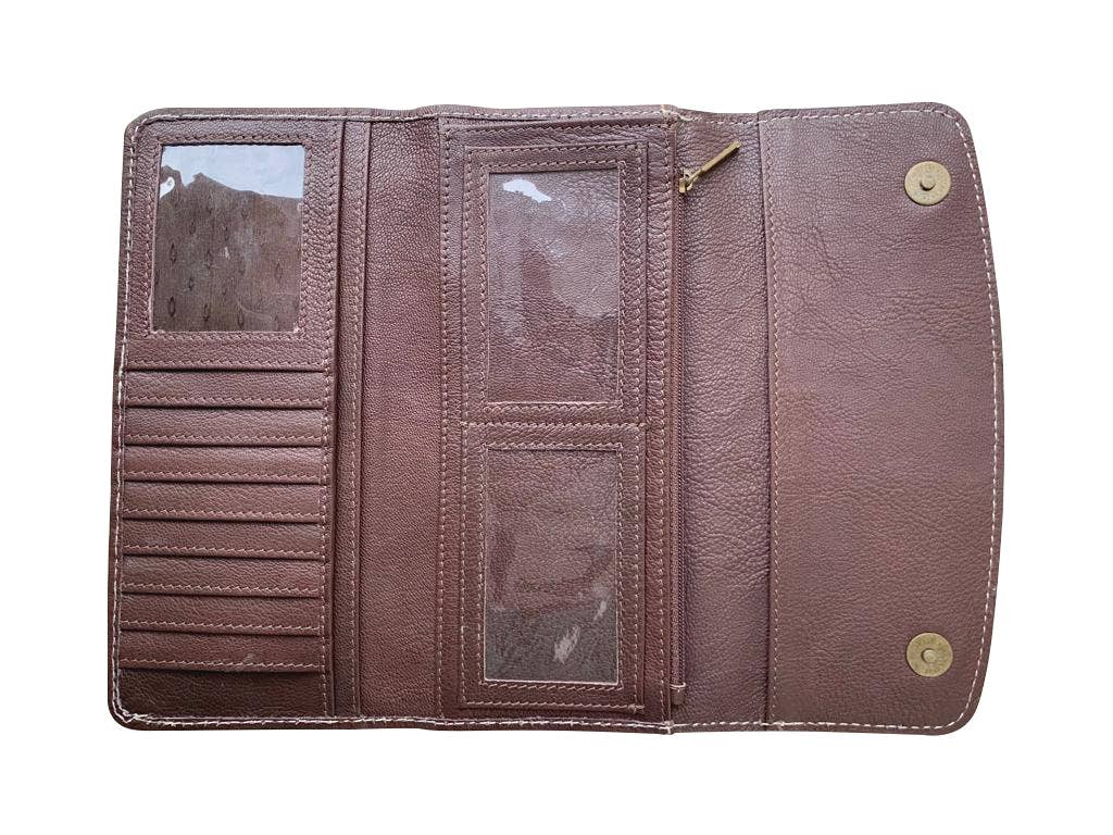 Turq Saddle Blanket Trifold Wallet with Tooled Lthr - TSB23A