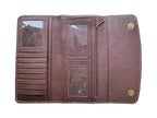 Turq Saddle Blanket Trifold Wallet with Tooled Lthr - TSB23A