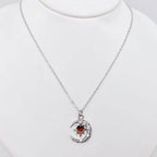 Fantastical Crystal Star Moon Pendant Necklace - MS