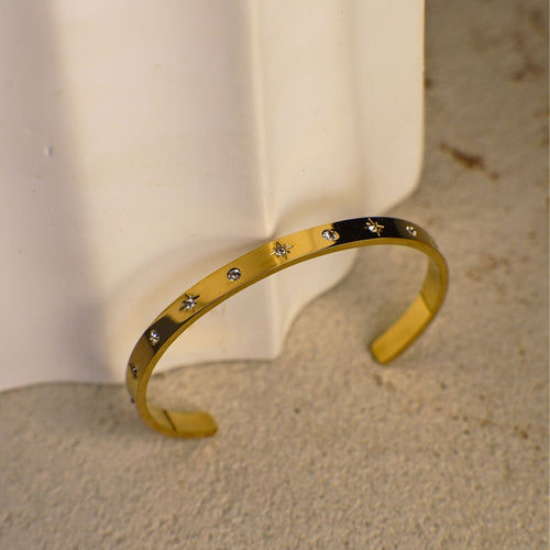 Alessia Gold Twist Cuff Bracelet 64mm ladies jewellery by FAYA & CO
