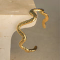 Amalia Gold Wave Cuff Bracelet 62mm ladies jewellery by FAYA & CO