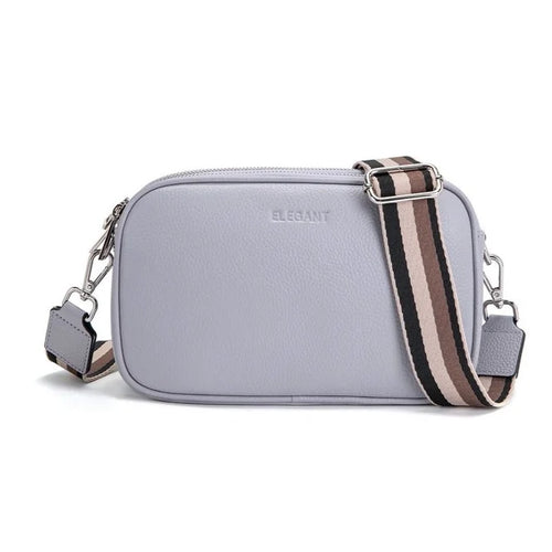 Serenade Leather Anna Triple Compartment XBody Bag leather handbag in Olive