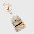 Crystal encrusted backpack keyring