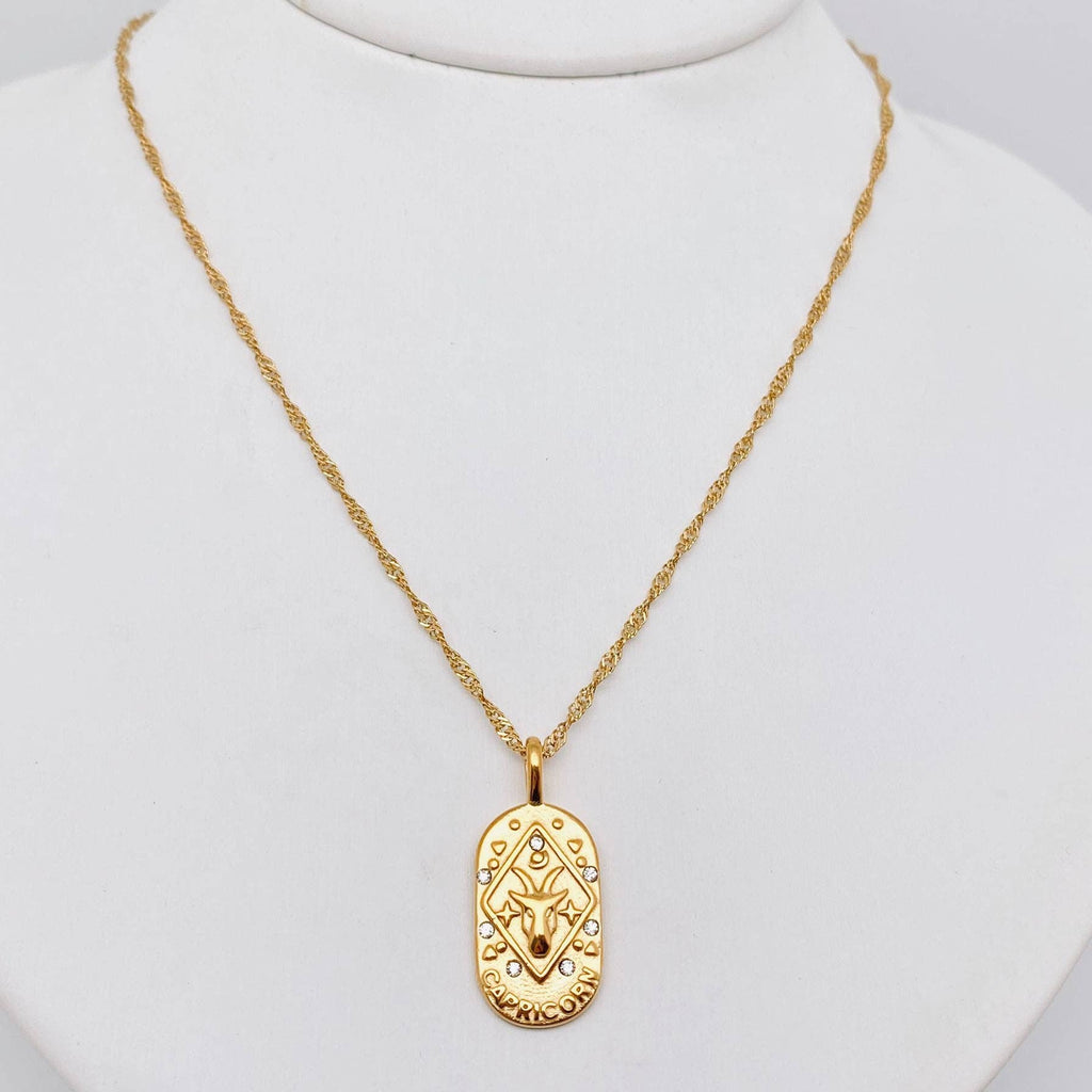 Zodiac Design 18K Gold Plated 12 Constellation Necklace -FGS