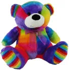 Rainbow 60cm bear jelly plush toy by Elka Australia